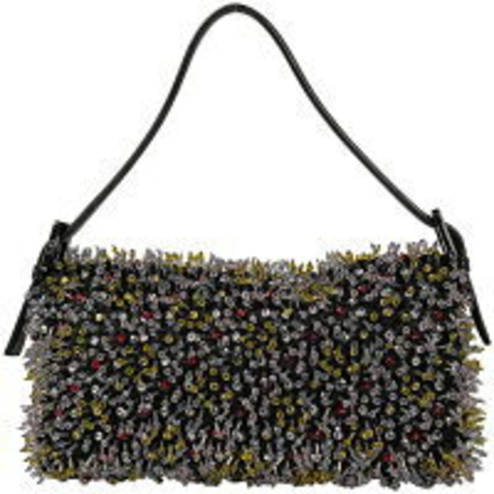 Fendi Mamma Bucket rhinestone sequin Shoulder Bag black multi - Picture 3 of 6